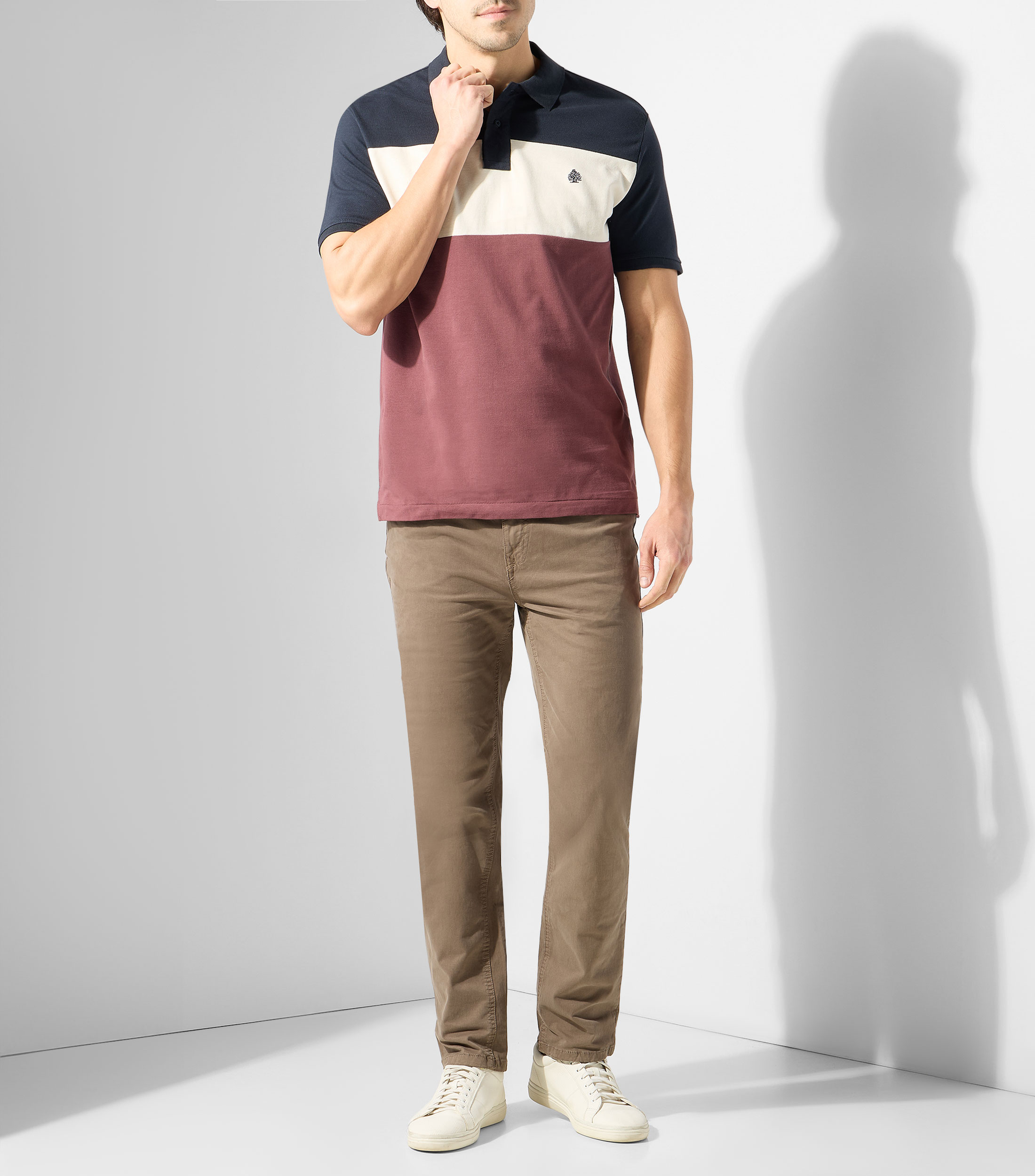 Playera tipo polo manga corta rayas Hombre